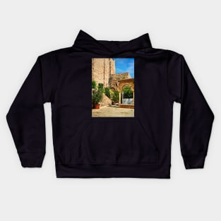 A Sunlit Terrace in Mojácar Pueblo Kids Hoodie